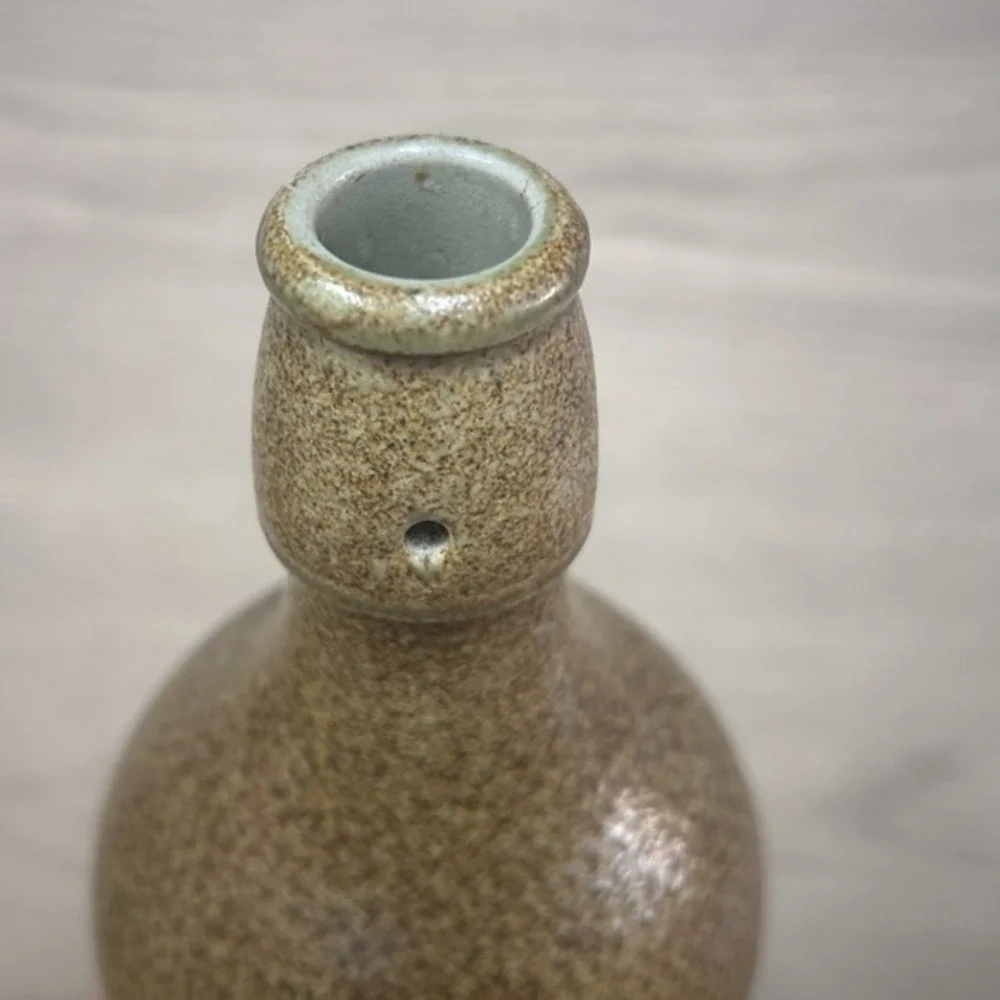 Vtg Max Kruger M K M German Stoneware Beer Bottle 0.75L Brown / Tan